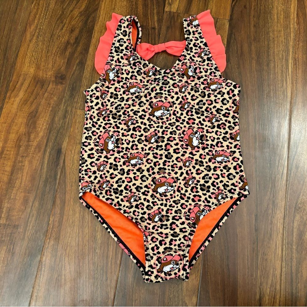 Buc-ee’s leopard/cheetah print one piece bathing suit